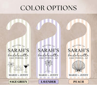 Personalized Bachelorette Door Hanger, Bridal Party Doorknob Sign, Bridesmaid Hotel Decor, Custom Name Door Sign, Custom Gift for Bride