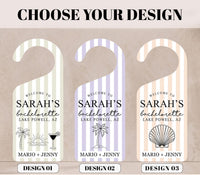 Personalized Bachelorette Door Hanger, Bridal Party Doorknob Sign, Bridesmaid Hotel Decor, Custom Name Door Sign, Custom Gift for Bride