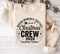 Personalized Christmas Crew 2026 Sweatshirt, Custom Family Holiday Tee, Matching Group Outfit, Festive Name T-Shirt, Family Christmas Gift