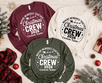 Personalized Christmas Crew 2026 Sweatshirt, Custom Family Holiday Tee, Matching Group Outfit, Festive Name T-Shirt, Family Christmas Gift