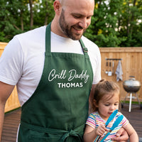 Personalized Business Apron, Custom Text Cooking Apron, Professional Chef Apron with Pockets, Staff Uniform Apron, Restaurant Gift