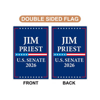 Jim Priest For Oklahoma Senate 2026 Garden Flag, Double Sided, 2026 Senate Flag, Elections Flag, Anti-Trump, Race Red White Blue Flag