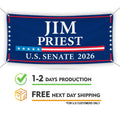 Jim Priest For Oklahoma U.S. Senate Banner Sign, 13 oz Waterproof US Senate Election 2026, Democrate Vinyl Banner With Metal Grommets