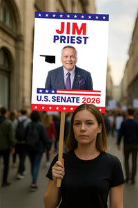 Jim Priest For Oklahoma Senate 2026 Election Sign, Anti-Trump, Political Campaign Sign, Senate Election 2026 Race Poster Sign