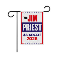 Jim Priest For Oklahoma Senate 2026 Garden Flag, Double Sided, 2026 Senate Flag, Elections Flag, Anti-Trump, Race Red White Blue Flag