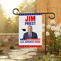 Jim Priest For Oklahoma Senate 2026 Garden Flag, Double Sided, 2026 Senate Flag, Elections Flag, Anti-Trump, Race Red White Blue Flag