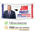 Jim Priest For Oklahoma U.S. Senate Banner Sign, 13 oz Waterproof US Senate Election 2026, Democrate Vinyl Banner With Metal Grommets