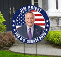 Jim Priest For Oklahoma Senate 2026 Yard Sign, Corrugated Plastic Senate Elections, Race Red White & Blue Yard Sign with Metal H-Stake