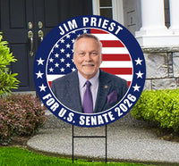 Jim Priest For Oklahoma Senate 2026 Yard Sign, Corrugated Plastic Senate Elections, Race Red White & Blue Yard Sign with Metal H-Stake