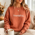 Thankful Embroidered Sweatshirt, Thanksgiving Hoodie, Minimalist Gratitude Shirt, Cute Holiday Sweatshirt, Cozy Fall Gift for Women