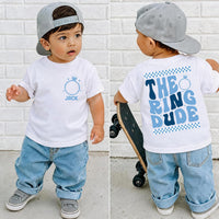 Personalized Ring Bearer Shirt, Custom Ring Dude Toddler Tee, Boys Wedding Party Tee, Front Back Print Design, Wedding Gift for Page Boy