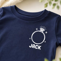 Personalized Ring Bearer Shirt, Custom Ring Dude Toddler Tee, Boys Wedding Party Tee, Front Back Print Design, Wedding Gift for Page Boy