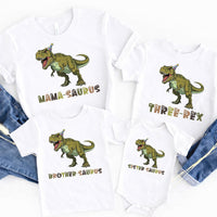 Personalized Family Dinosaur Shirts, Custom Mama Saurus Kids Tees, Matching T Rex Birthday Outfits, Dino Party Set, Custom Family Gift