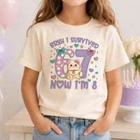 Bruh I Survived 67 Now I'm 8 Graphic Shirt, Funny Quote Tee, Cute Cat Age Eight Top, Kids 8th Birthday Party Outfit, Gift for 8 Year Old