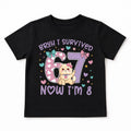 Bruh I Survived 67 Now I'm 8 Graphic Shirt, Funny Quote Tee, Cute Cat Age Eight Top, Kids 8th Birthday Party Outfit, Gift for 8 Year Old