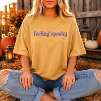 Feeling Spooky Embroidered Sweatshirt, Halloween Bat Hoodie, Creepy Cute Gothic Fall Shirt, Festive Shirt for Women, Fall Gift for Her