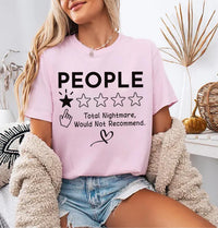 People One Star Review Shirt, Funny Introvert Graphic Tee, Sarcastic People Rating T-Shirt, Social Battery Humor Top, Gift for Friend