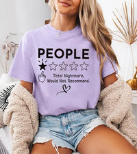 People One Star Review Shirt, Funny Introvert Graphic Tee, Sarcastic People Rating T-Shirt, Social Battery Humor Top, Gift for Friend