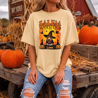 Personalized Dog or Cat Halloween Shirt, Custom Pet Portrait Tee, Salem Witch Club Graphic, Spooky Witch Costume Top, Pet Lover Gift