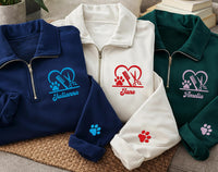 Personalized Groomer Embroidered Quarter Zip Sweatshirt, Custom Salon Pullover, Dog Grooming Workwear, Pet Stylist Uniform, Groomer Gift