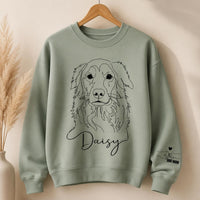 Personalized Pet Portrait Sweatshirt, Custom Dog or Cat Photo Crewneck, Minimal Line Art Shirt, Pet Parent Gift, Dog Mom Cat Dad Gift