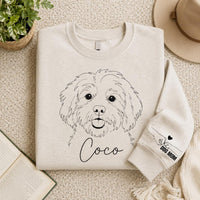 Personalized Pet Portrait Sweatshirt, Custom Dog or Cat Photo Crewneck, Minimal Line Art Shirt, Pet Parent Gift, Dog Mom Cat Dad Gift