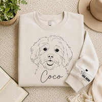 Personalized Pet Portrait Sweatshirt, Custom Dog or Cat Photo Crewneck, Minimal Line Art Shirt, Pet Parent Gift, Dog Mom Cat Dad Gift