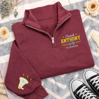 Personalized Coach Embroidered Quarter Zip Sweatshirt, Custom PE Teacher Pullover, School Staff Apparel, Team Sports Layer, Coach Gift