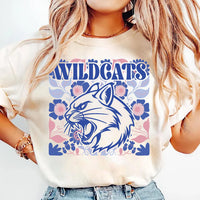 Personalized School Mascot Shirt, Custom Floral Team Spirit Tee, Retro Mascot T-Shirt, Game Day School Outfit, Gift for Students and Fans