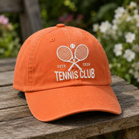 Personalized Tennis Club Embroidered Hat, Custom Team Name Baseball Cap, Classic Low Profile Dad Hat, Player Coach Gift, Game Day Gift
