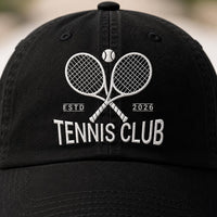 Personalized Tennis Club Embroidered Hat, Custom Team Name Baseball Cap, Classic Low Profile Dad Hat, Player Coach Gift, Game Day Gift