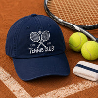 Personalized Tennis Club Embroidered Hat, Custom Team Name Baseball Cap, Classic Low Profile Dad Hat, Player Coach Gift, Game Day Gift