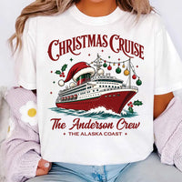Personalized Christmas Cruise Shirt, Custom Family Vacation Tee, Matching Holiday Trip Outfit, Alaska Sailing Crew Shirt, Cruise Trip Gift