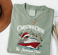 Personalized Christmas Cruise Shirt, Custom Family Vacation Tee, Matching Holiday Trip Outfit, Alaska Sailing Crew Shirt, Cruise Trip Gift