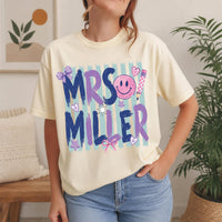 Personalized Teacher Name Shirt, Custom Mrs Classroom Tee, Cute Pencil Apple Educator Top, Back to School Outfit, Gift for Teacher