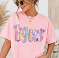 Retro Custom Mascot Shirt, Pastel School Spirit Sweatshirt, Cute Tigers Graphic Crewneck, Girls Game Day Outfit, Gift for Tigers Fan