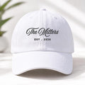 Personalized Last Name Embroidered Hat, Custom Family Name and Established Year Cap, Low Profile Dad Hat, Newlywed Gift, Personalized Gift