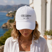 Personalized Last Name Embroidered Hat, Custom Family Name and Established Year Cap, Low Profile Dad Hat, Newlywed Gift, Personalized Gift