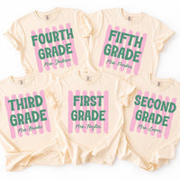 Personalized Grade Level Teacher Shirt, Custom Teacher Name Tee, Preschool to Fifth Grade Outfit, School Staff Top, Back to School Gift