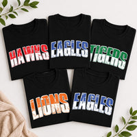 Personalized School Mascot Shirt, Custom Team Name Tee, Vintage Varsity Spirit Wear, Matching Game Day Shirts, Custom Team Gift for Fans