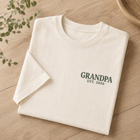 Grandpa Est 2026 Embroidered Shirt, New Grandpa Sweatshirt, Custom Est Year Hoodie, Grandfather Crewneck, Pregnancy Announcement Gift