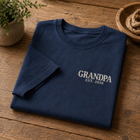 Grandpa Est 2026 Embroidered Shirt, New Grandpa Sweatshirt, Custom Est Year Hoodie, Grandfather Crewneck, Pregnancy Announcement Gift