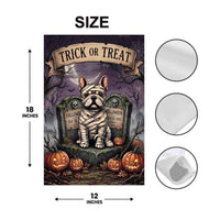 French Bulldog Halloween Garden Flag, 12x18 Double Sided Yard Flag, Spooky Porch Decor, Mummy Dog Trick or Treat Decor, Halloween Gift