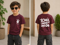 Personalized Schulkind 2026 Kids Shirt, Custom First Day of School Tee, German Back to School T-Shirt, Gift for Student, Front Back Print