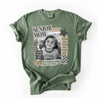 Personalized Senior Mom Photo Shirt, Custom Class of 2027 Graduation Tee, Senior Year Scrapbook T-Shirt, Proud Graduation Gift for Mom