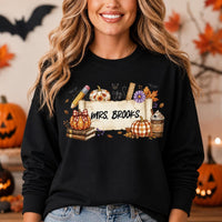 Personalized Fall Teacher Shirt, Custom Teacher Name Tee, Halloween Classroom Graphic, Back to School Outfit, Educator Appreciation Gift