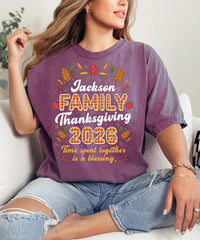 Personalized Family Thanksgiving Shirts, Custom Matching Reunion Tees, Fall Plaid Name Design, Kids and Adult Outfit, Family Gift 2026