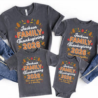 Personalized Family Thanksgiving Shirts, Custom Matching Reunion Tees, Fall Plaid Name Design, Kids and Adult Outfit, Family Gift 2026