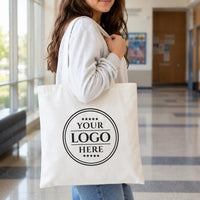 Custom Logo Canvas Tote Bag, Personalized Cotton Tote Bag, Business Promotional Bag, Corporate Event Giveaway, Branded Party Favor