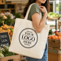 Custom Logo Canvas Tote Bag, Personalized Cotton Tote Bag, Business Promotional Bag, Corporate Event Giveaway, Branded Party Favor